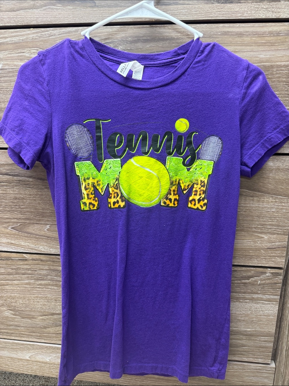 Bella Canvas Purple Tennis Mom Graphic Tee with Neon Yellow Accents